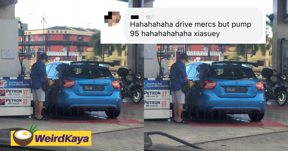 Not again! Man caught pumping ron95 into sg-registered mercedes at petrol station in jb | weirdkaya