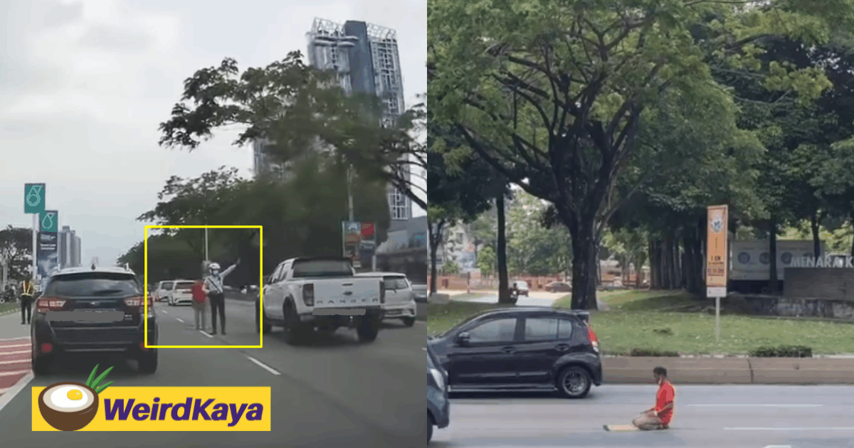 Officer praised for directing traffic while man prays in the middle of the street | weirdkaya