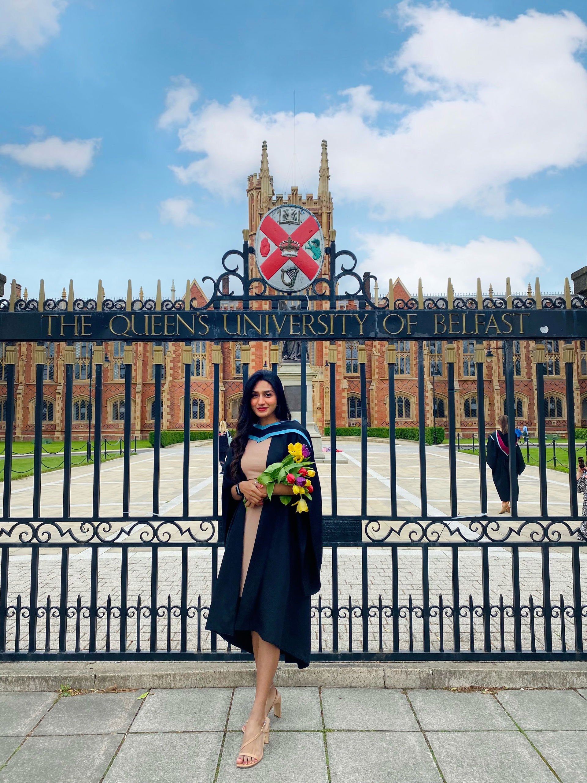 Resshma in front University of the Belfast