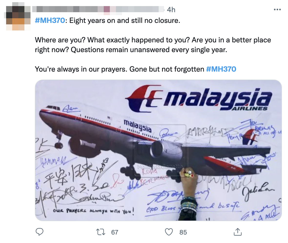 Lest we forget: in remembrance of #mh370 8 years on | weirdkaya