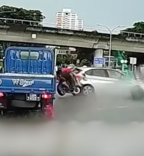 SG woman goes shopping after crash (1)