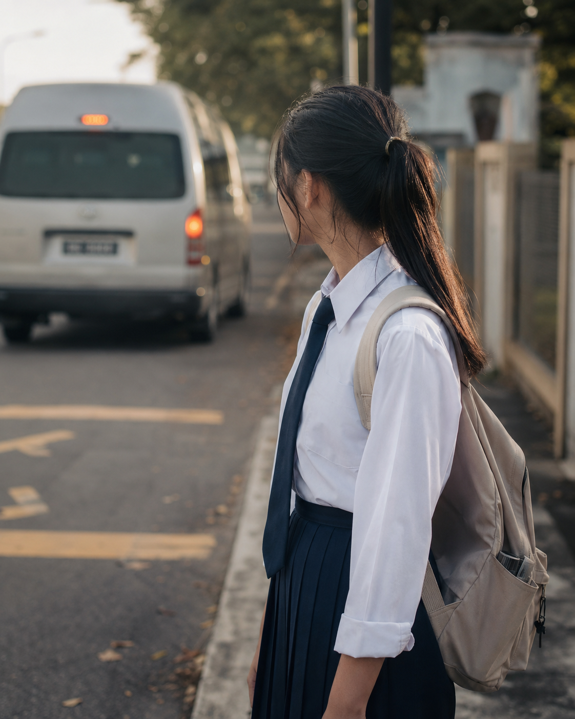 School girl missed school transport