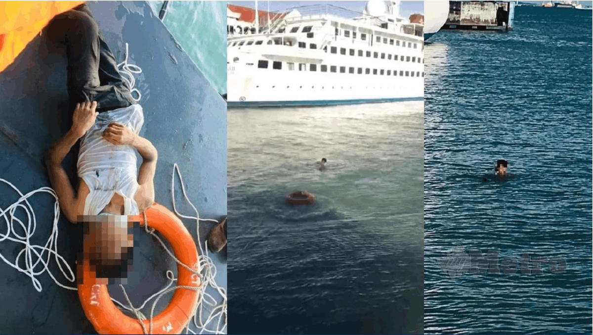 Man attempts to swim across Penang Straits
