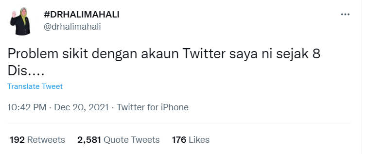 Pas politician tweet