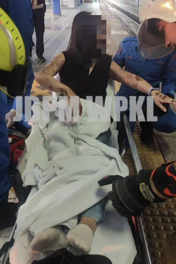 the injured woman at LRT abdullah hukum