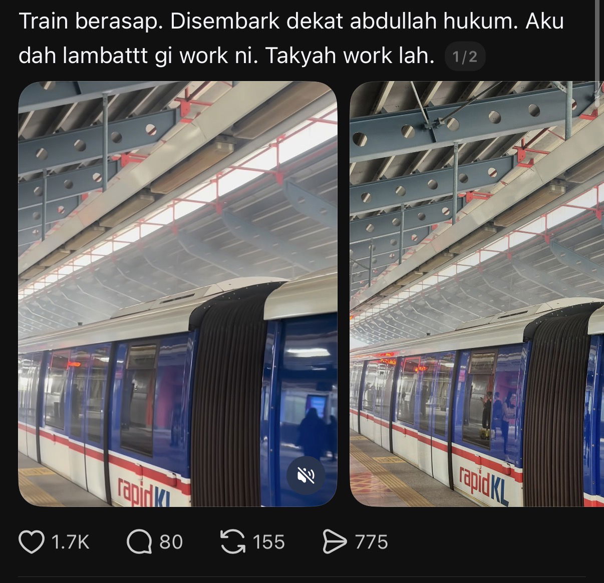 Smoke Seen Emitting From Kelana Jaya Line LRT Train
