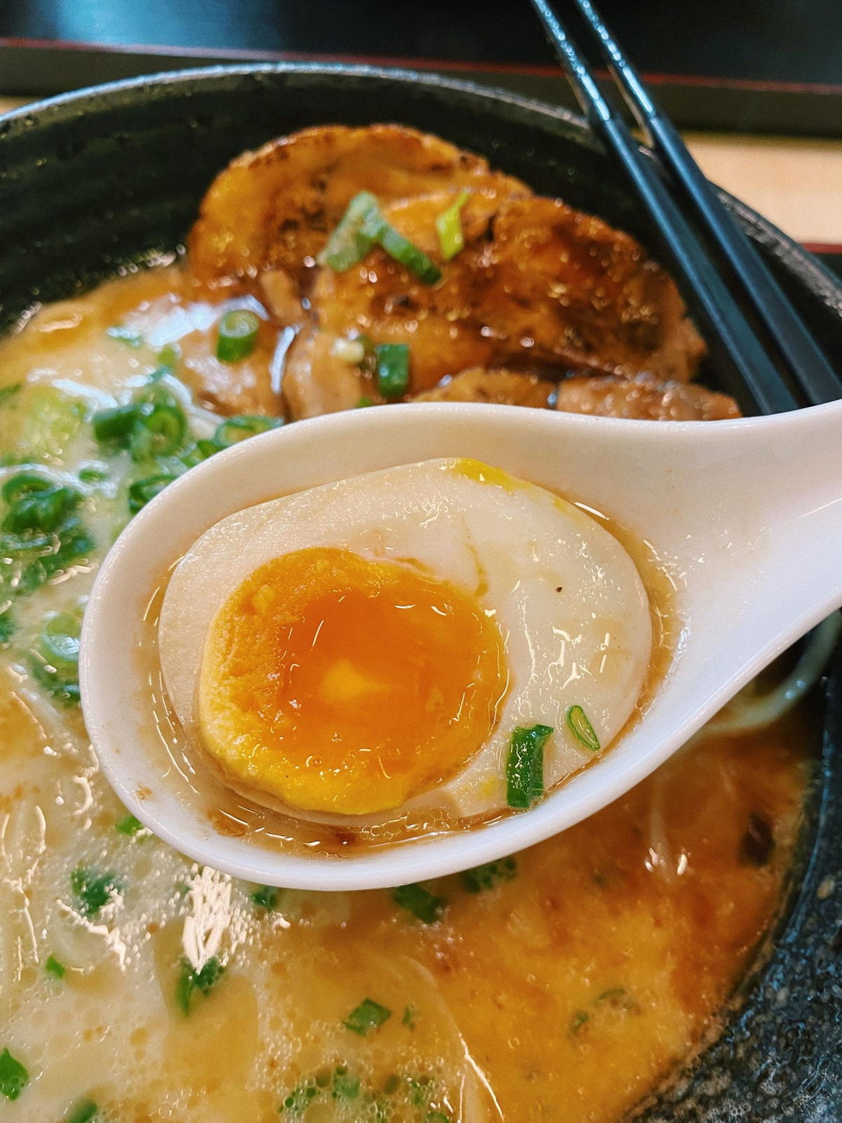 Soft boiled egg maruki ramen