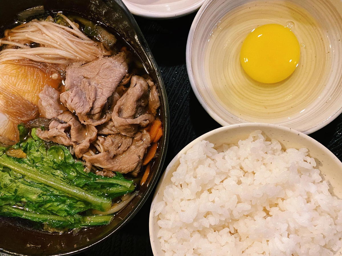 Sukiyaki beef dinner set