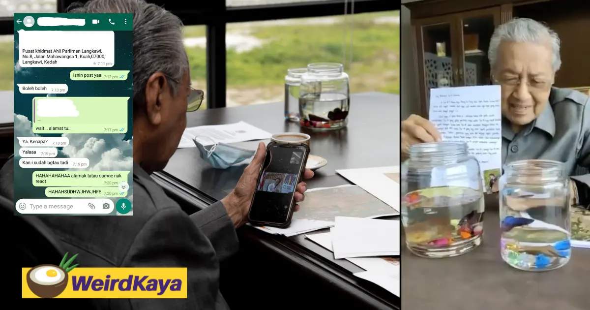 Former pm mahathir delights young entrepreneur by buying six fighting fishes from him | weirdkaya