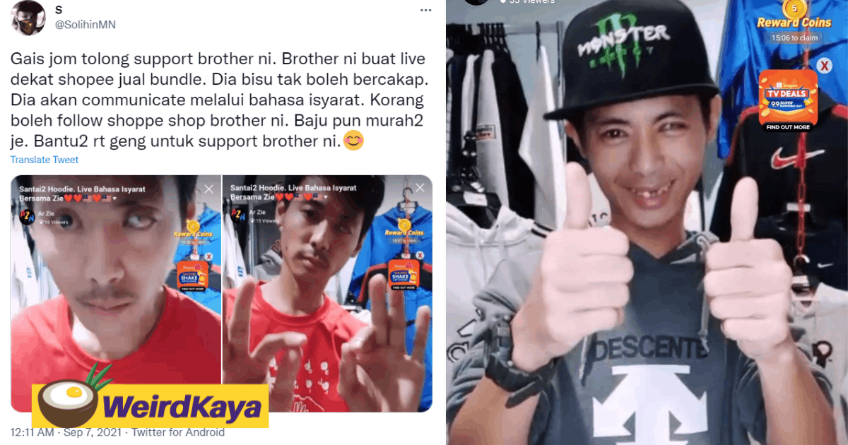 Netizens moved by impaired shopee seller who communicates using sign language | weirdkaya