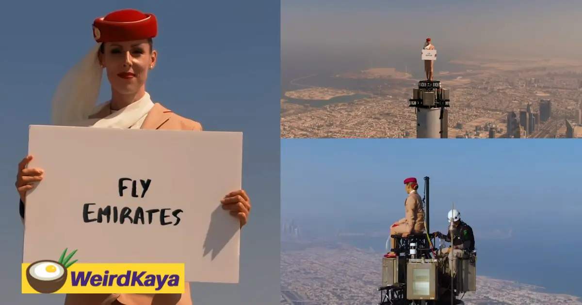 Emirates airlines silences skeptics by releasing behind the scenes footage of its burj khalifa ad | weirdkaya