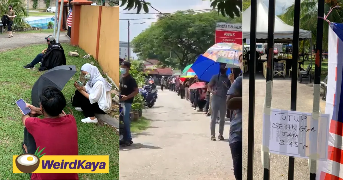 Frustration boils over as m'sians queue under the sun for walk-in vaccination | weirdkaya