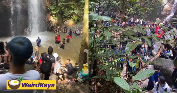 Shocking crowd seen in Selangor waterfall place, no mask, no social distancing