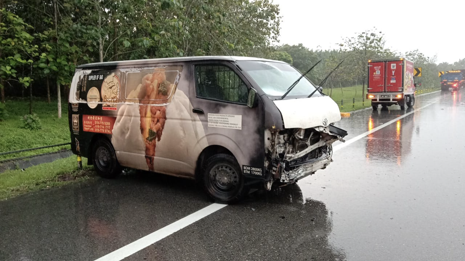 Van in the accident
