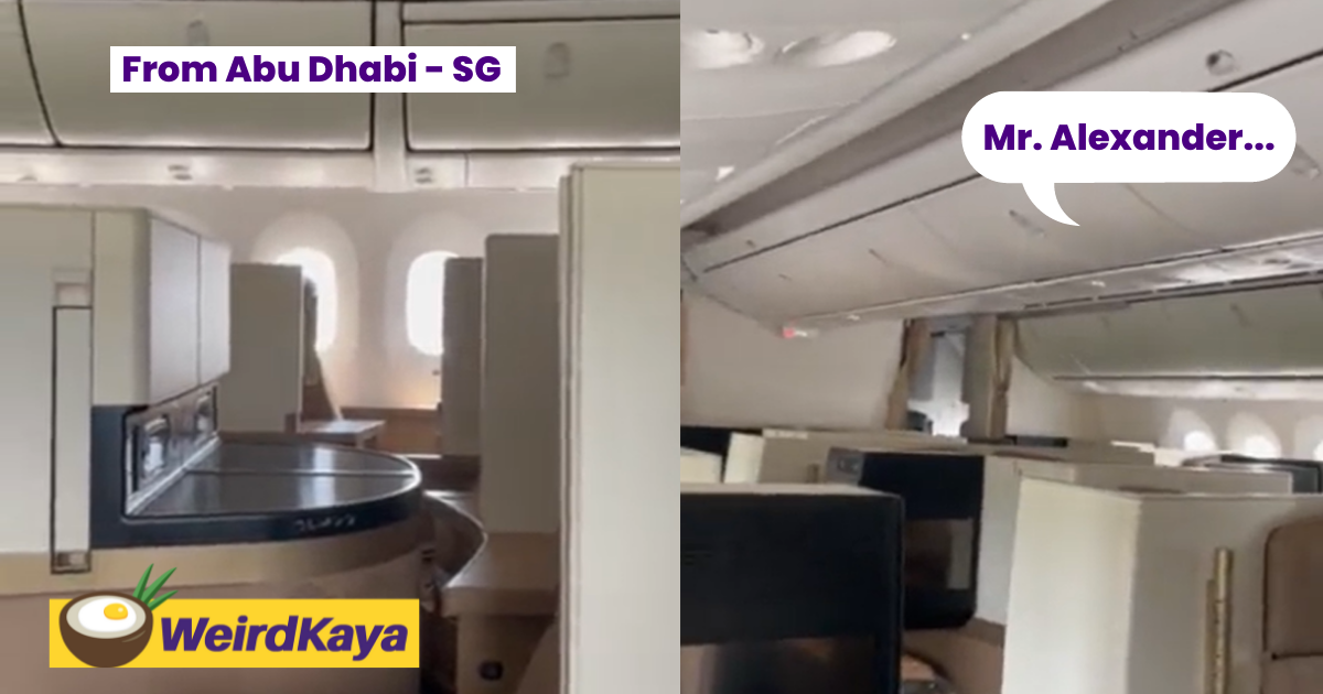 'hello, mr. Alexander' cabin crew addresses sole passenger by name on commercial flight to sg | weirdkaya