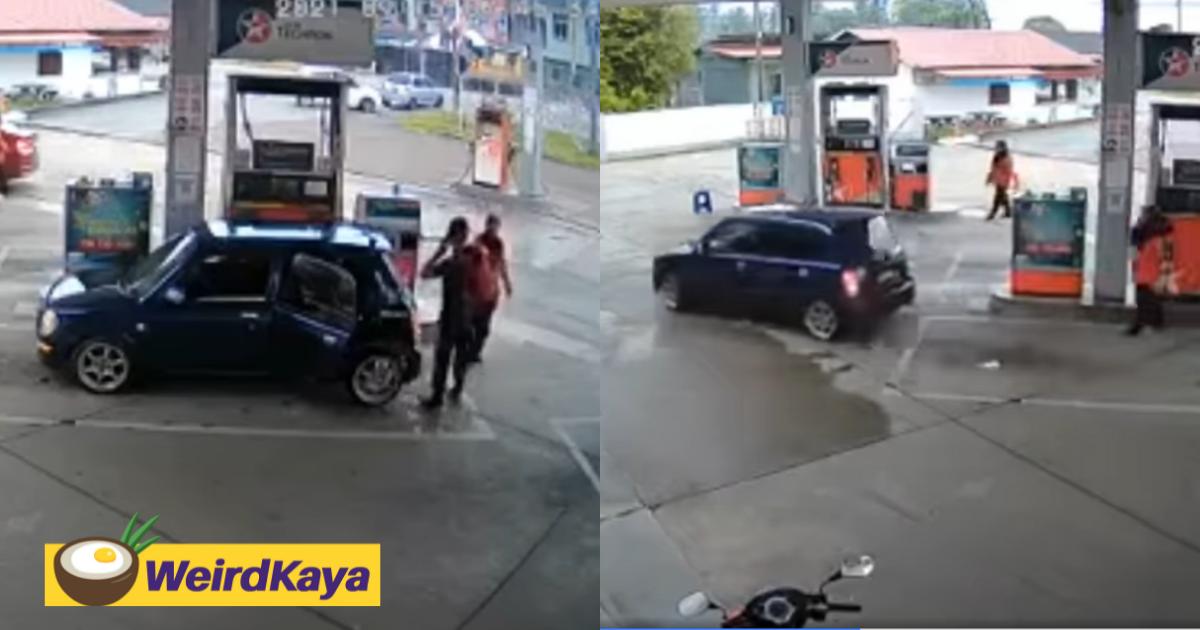 [video] driver speeds off without paying at petrol station, poor worker faces pay cut | weirdkaya
