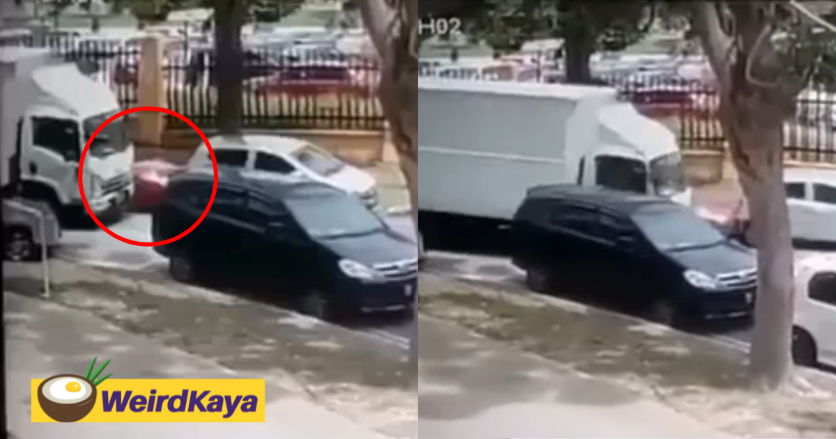 [video] lorry crashes into more than 10 parked cars, leaving behind massive scratches | weirdkaya