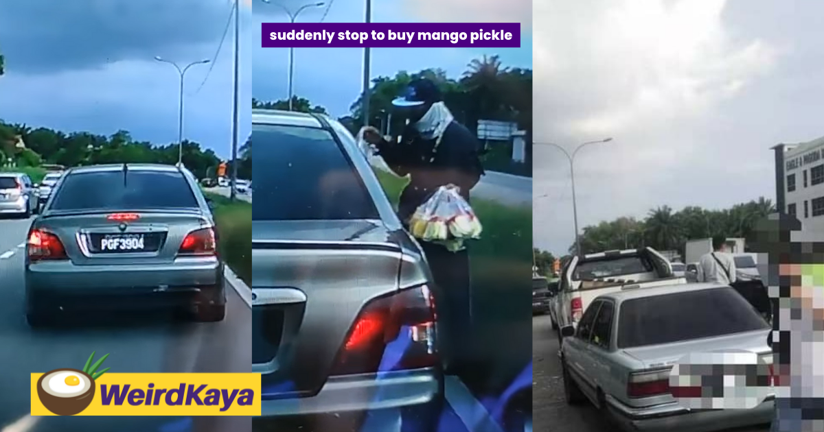[video] driver's sudden urge to buy mango pickle results in a double collision | weirdkaya