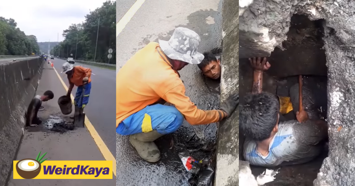 [video] selfless hero unclogs highway drain with his bare hands while immersed in mud and dirt | weirdkaya