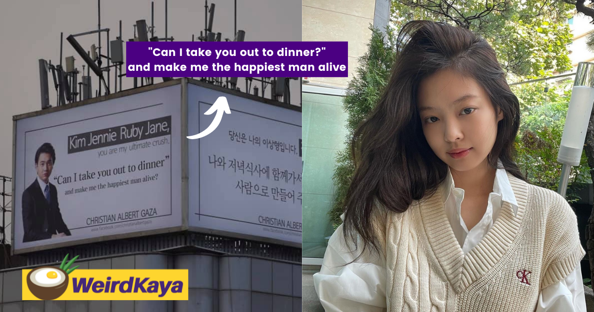 Filipino businessman sets up giant billboard worth rm123,000 asking blackpink's jennie out on a date | weirdkaya