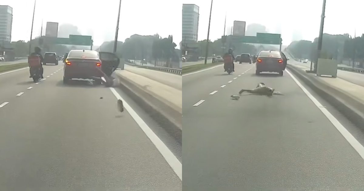 Woman jumps out of e-hailing car (1)