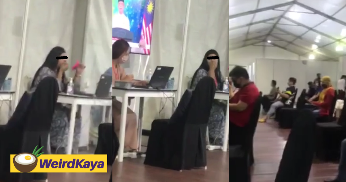 Ppv staff caught putting makeup on without a mask at bukit jalil vaccination centre | weirdkaya