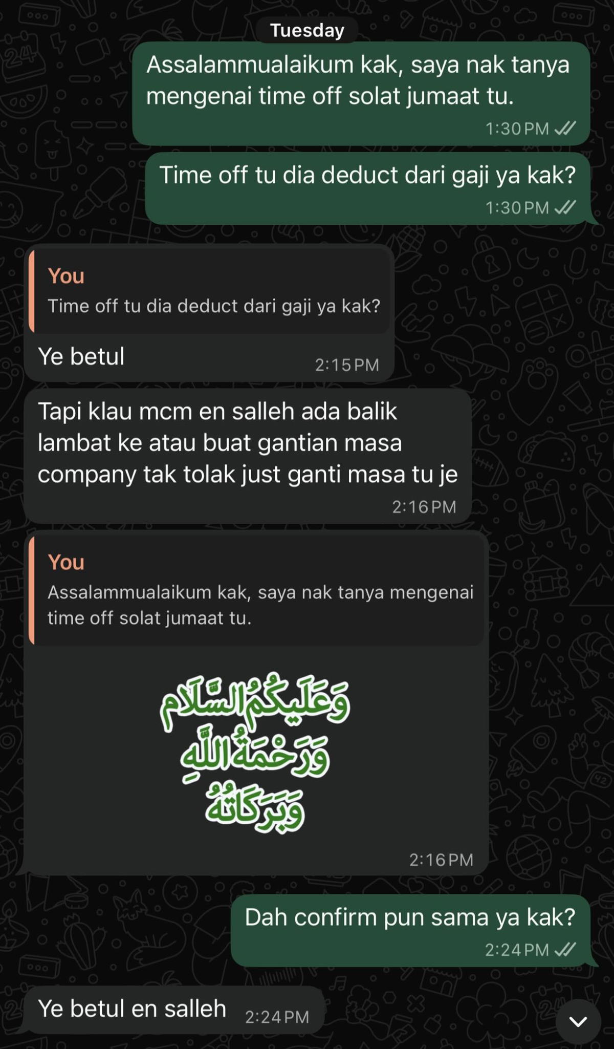 A 31-year-old man from Johor was left shocked and frustrated after discovering that his salary was deducted simply because he performed his obligatory Friday prayers.