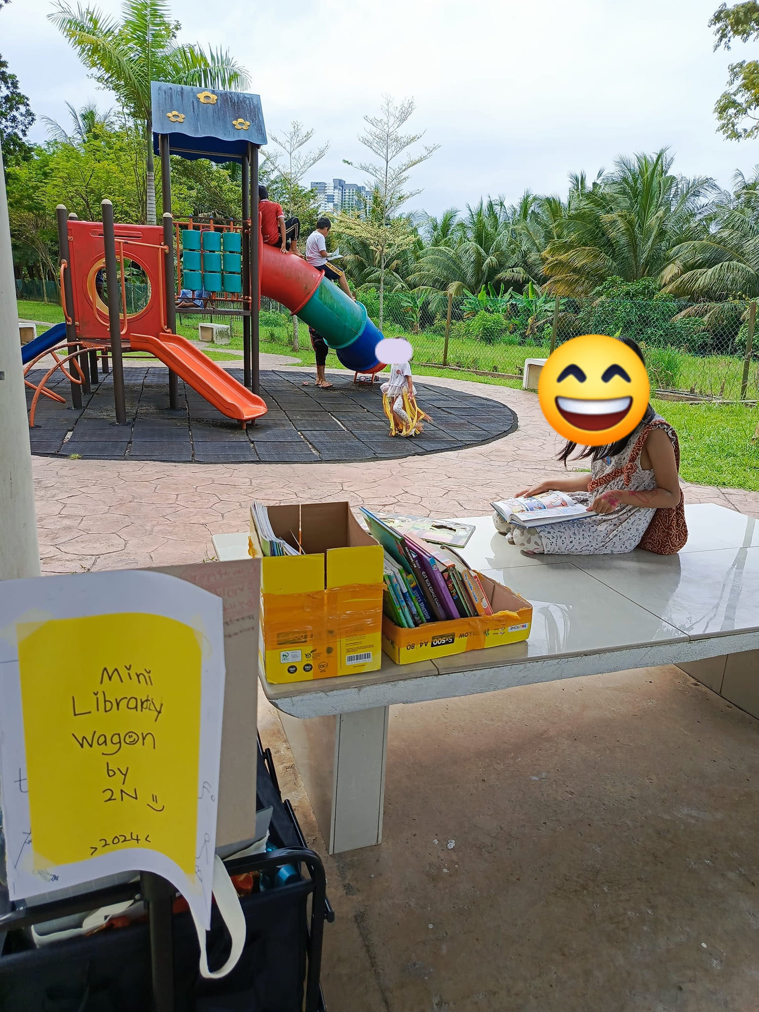 M'sian woman wins netizens' praise for setting up mini library in playground for children