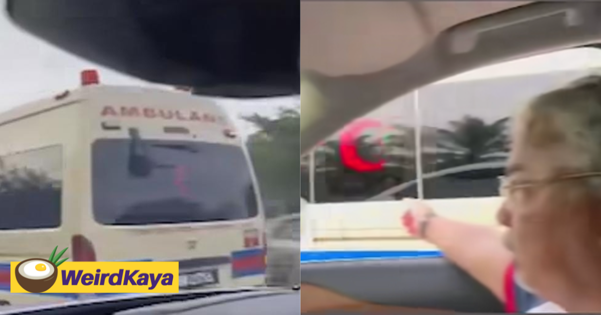 Agong gives way to ambulance while on the road, wins hearts online | weirdkaya
