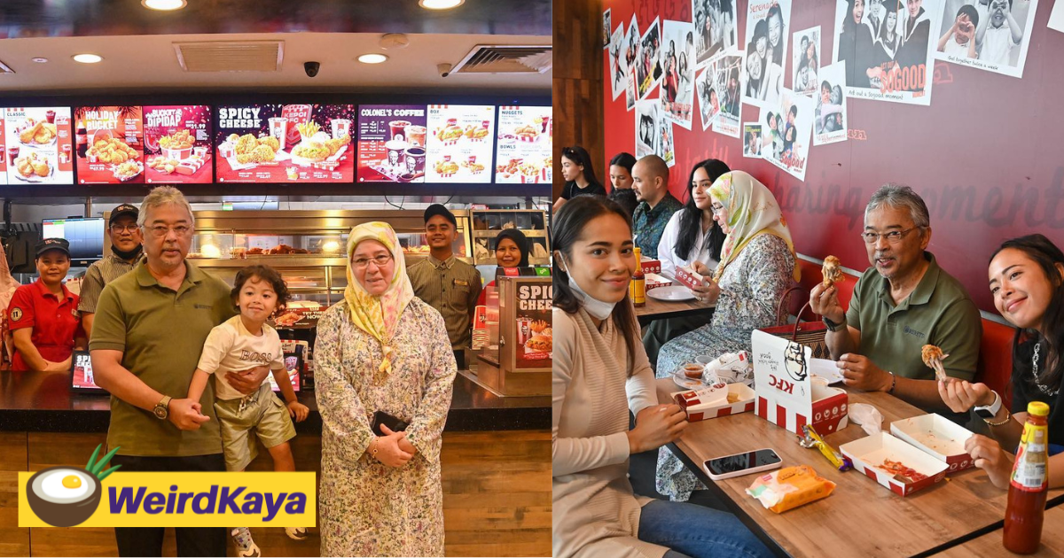 Agong spotted having lunch at kfc ttdi, receives praise from m'sians  | weirdkaya