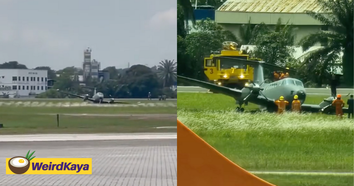 Airplane crash lands at subang airport, causes airport runway to close & delay flights | weirdkaya