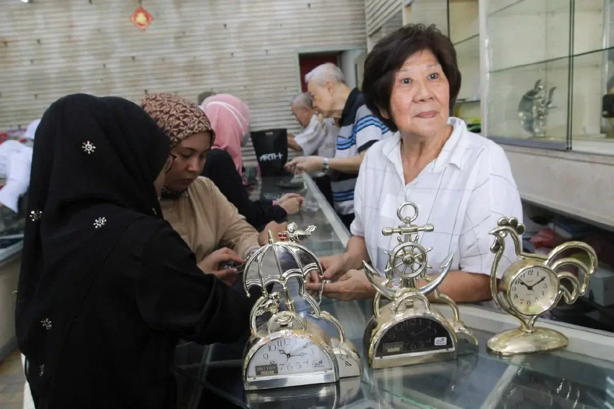 aunty at her watch shop