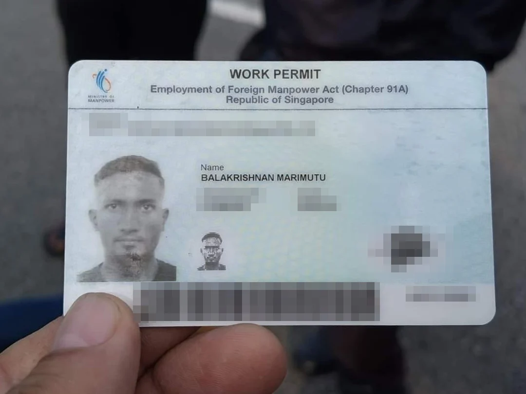 Balakrishnan marimutu's work permit