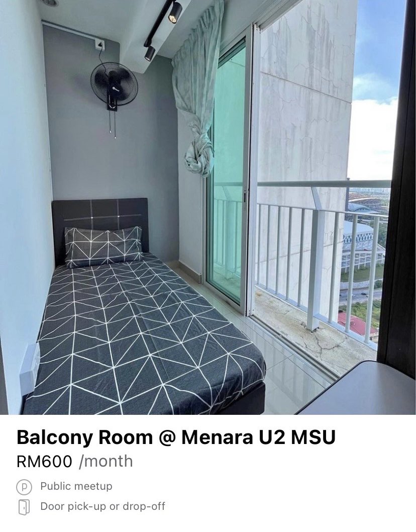 'balcony room' in shah alam listed for rm600 in rent, leaves m'sians shocked  | weirdkaya