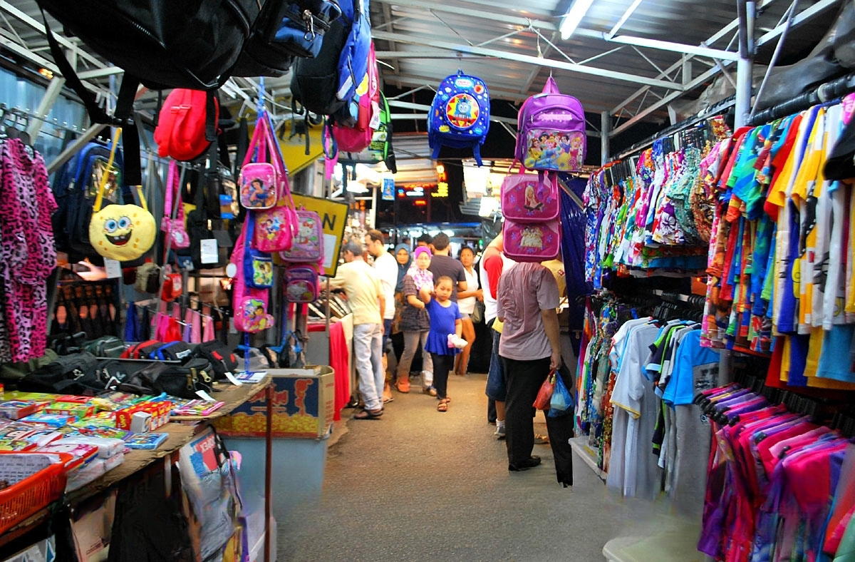 Rack of kids pyjamas at a supermarket in malaysia