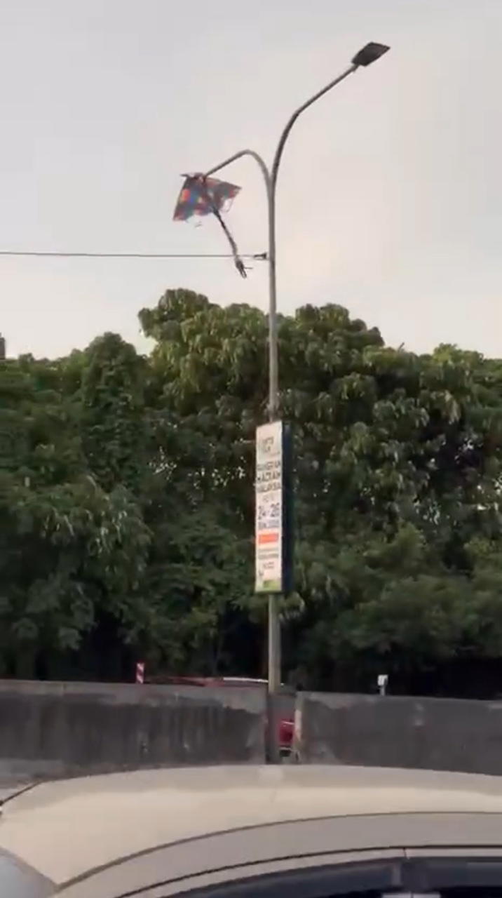 biker strangled kite string slashes neck kite