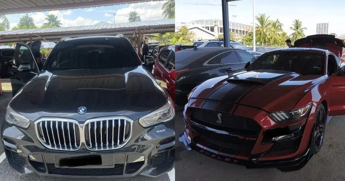 BMW and Ford Mustang with no road tax