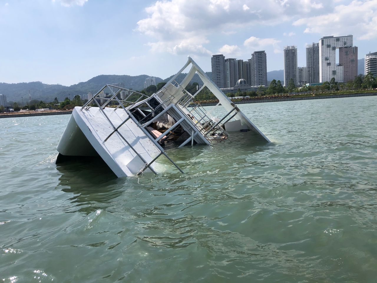 Boat in penang explode