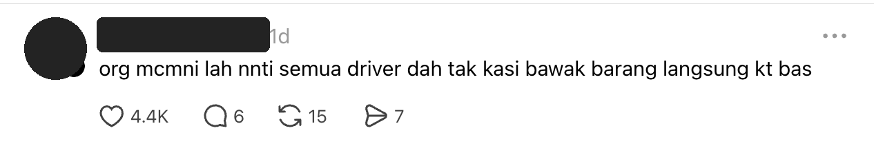 bus don't allow bringing stuff