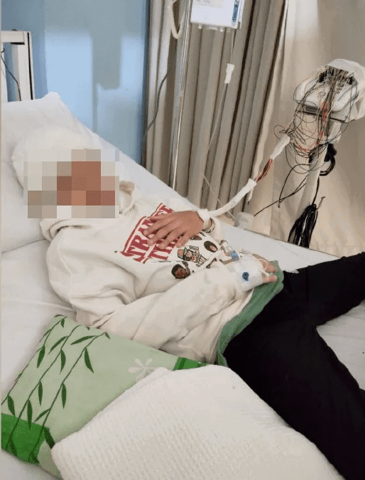 Cancer survivor recovering at the hospital