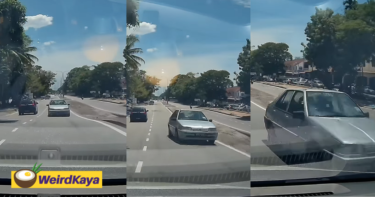 Car Drives Against Traffic In Penang, Nearly Causes A Collision