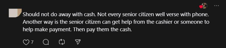 Elderly M'sian Couple Unable To Order Coffee As Cafe Only Accepts Cashless Payment, Netizens Debate comment 1