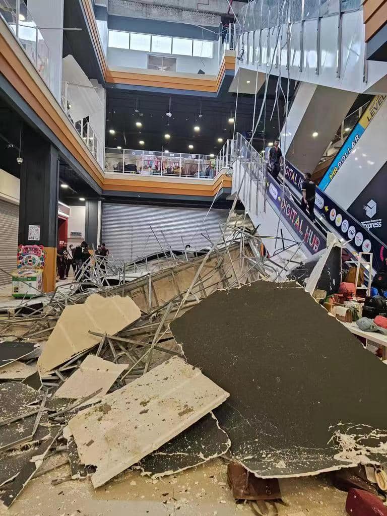 Ceiling collapses at cheras shopping mall | weirdkaya