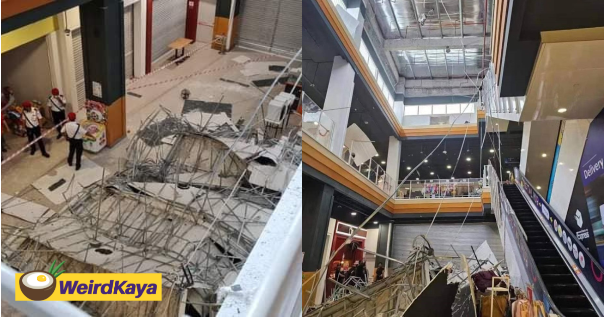 Ceiling collapses at cheras shopping mall | weirdkaya