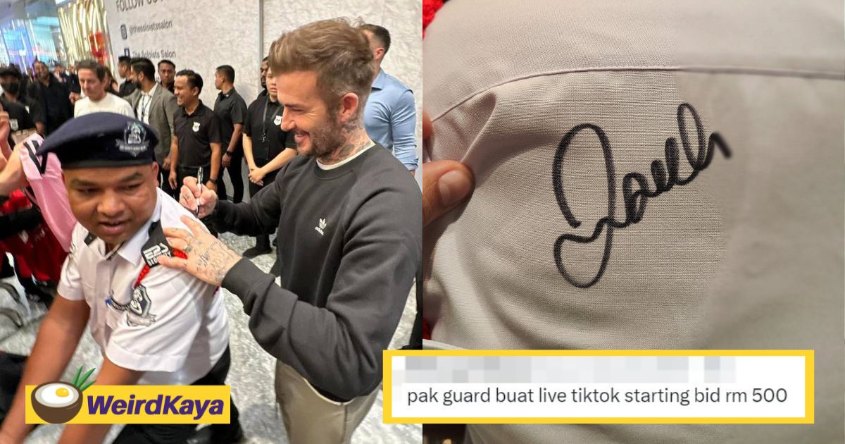 Cheeky m'sians ask security guard to auction his uniform which was signed by david beckham | weirdkaya
