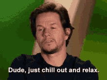 dude, just chill out and relax gif