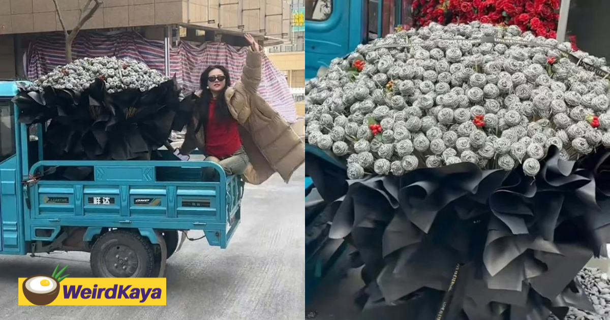 China woman receives 999 roses made of steel wool for her birthday | weirdkaya