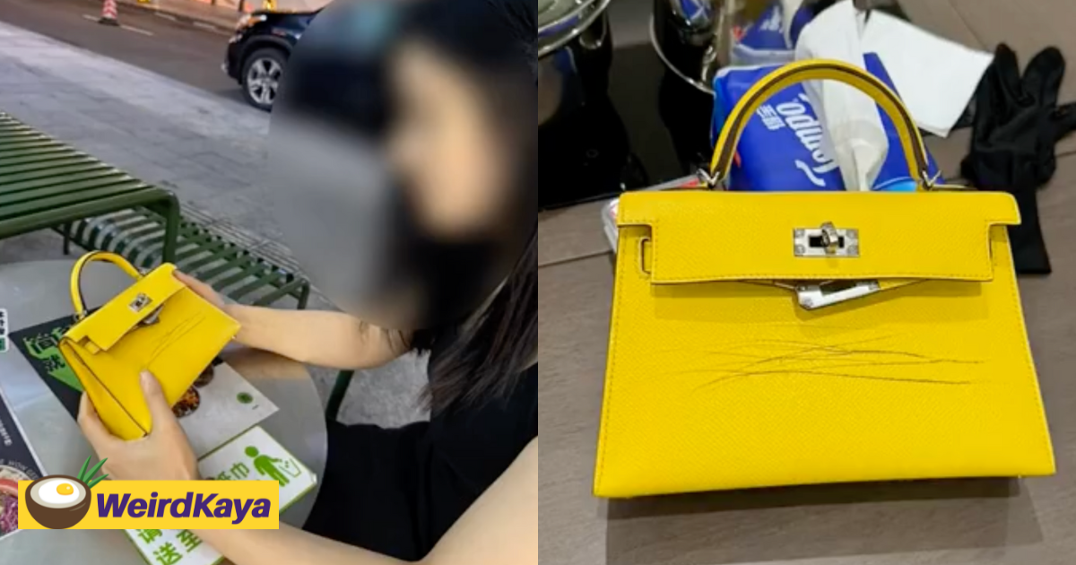 China woman scratches rm105k hermès bag after an argument with her bf, now regrets her actions | weirdkaya