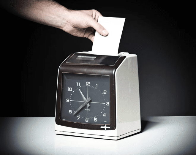 clocking in for work