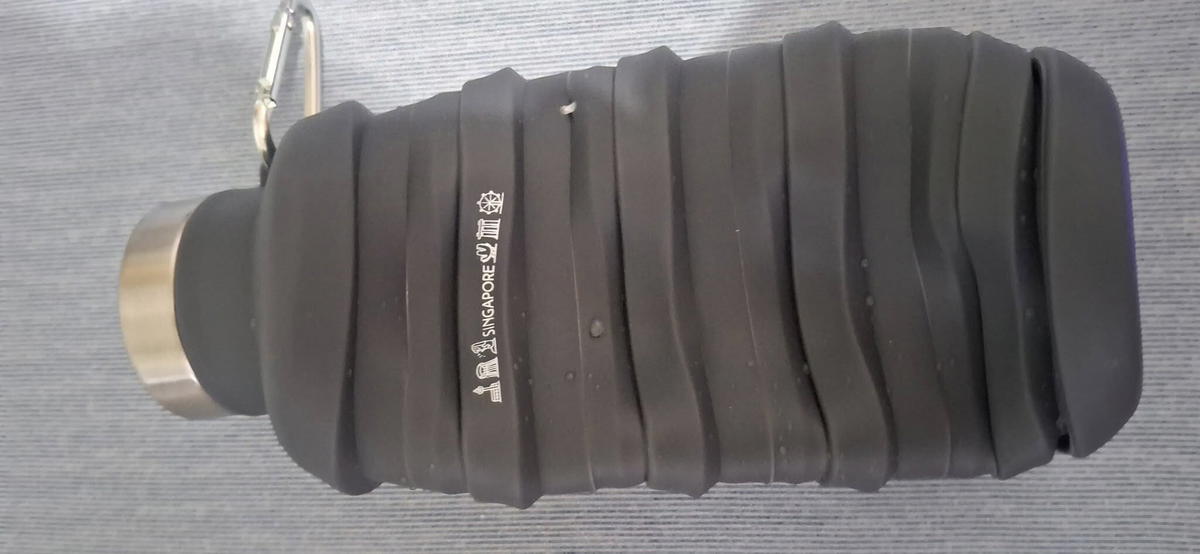 collapsible water bottle with water cant collapse